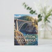 Deception Pass Bridge — Washington Postkarte (Stehend Vorderseite)