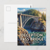 Deception Pass Bridge — Washington Postkarte (Vorne/Hinten)