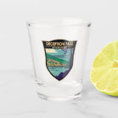 Deception Pass Staat Bridge Washington Abzeichen Schnapsglas (Vorderseite)