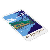 Deception Pass Staat Park Bridge Washington Retro Magnet (Rechte Seite)
