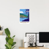 Deception Pass Staat Park Bridge Washington Retro Poster (Heimbüro)
