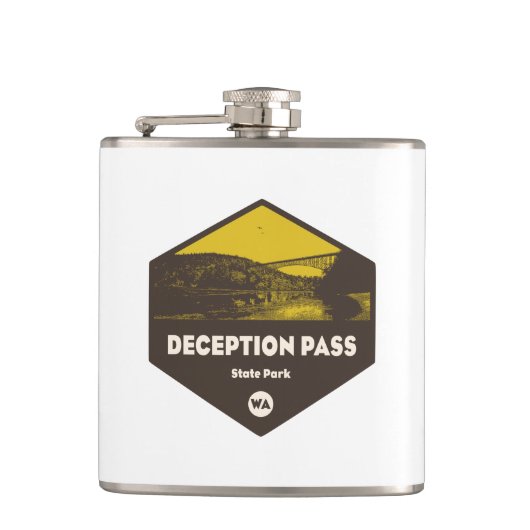 Deception Pass Staat Park Washington Flachmann (Vorderseite)