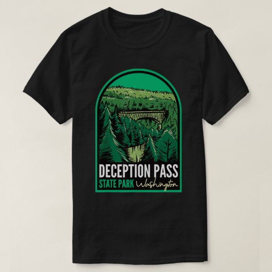 Deception Pass Staat Park Washington T-Shirt (Design vorne)