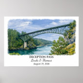 Deception Pass Washington Poster, Aquarell, Kunden Poster (Vorne)