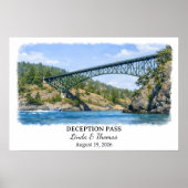 Deception Pass Washington Poster, Aquarell, Kunden Poster (Vorne)