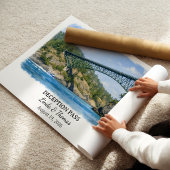 Deception Pass Washington Poster, Aquarell, Kunden Poster