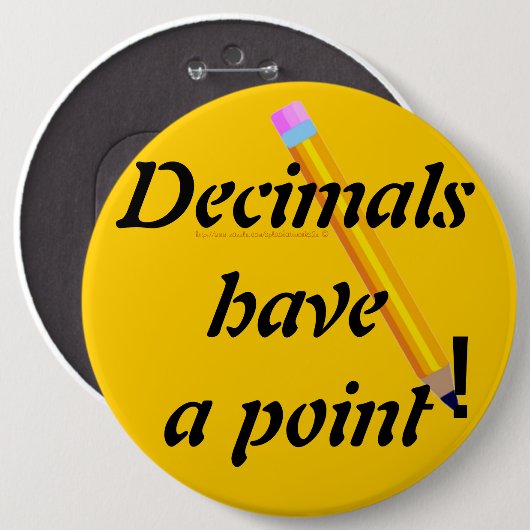 "Decimals have a point-PUN" Button (Vorne & Hinten)