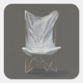 Deck Chair Quadratischer Aufkleber (Vorderseite)