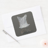 Deck Chair Quadratischer Aufkleber (Umschlag)