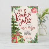 Deck das Weihnachtsfest-Brautparty in den Hallen Einladung (Stehend Vorderseite)