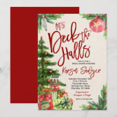 Deck das Weihnachtsfest-Brautparty in den Hallen Einladung (Vorne/Hinten)