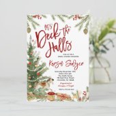 Deck das Weihnachtsfest-Brautparty in den Hallen Einladung (Stehend Vorderseite)