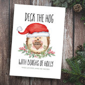 Deck den Hog Igel Santa Holly Weihnachten