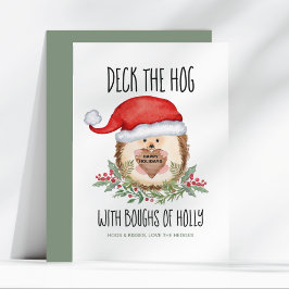 Deck den Hog Igel Santa Holly Weihnachten
