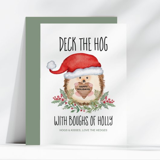 Deck den Hog Igel Santa Holly Weihnachten