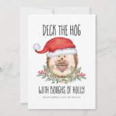 Deck den Hog Igel Santa Holly Weihnachten (Vorderseite)