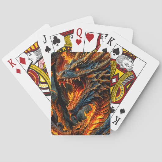 Deck der Feuerdrachenkarte Spielkarten (Rückseite)