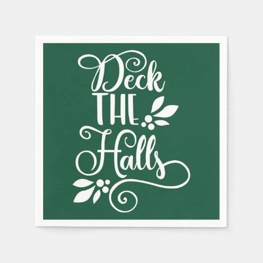 Deck der Hallen Typografie Holidays Serviette (Vorderseite)