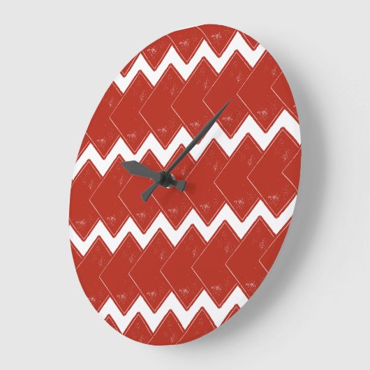 Deck der roten Quadrate Große Wanduhr (Winkel)