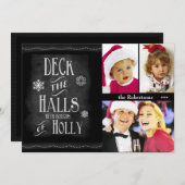 Deck die Hallen Chalkboard Foto Weihnachten (Vorne/Hinten)