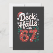 Deck die Hallen mit 6 7 Lustigem Weihnachten Sechs Dankeskarte (Vorderseite)