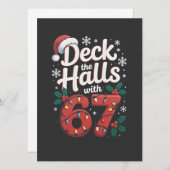 Deck die Hallen mit 6 7 Lustigem Weihnachten Sechs Einladung (Vorne/Hinten)
