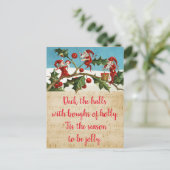 Deck die Hallen mit Heuschrecken Feiertagspostkarte (Stehend Vorderseite)