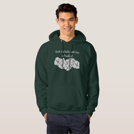 Deck die Hallen mit Poodles unisex hoodie (Vorne ganz)