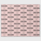 Deck die Hallen Moderne Buchstaben Rosa Schwarz W Geschenkpapier (Flach)