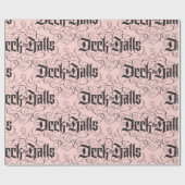 Deck die Hallen Moderne Weihnachten Rosa Schwarz Geschenkpapier (Flach)