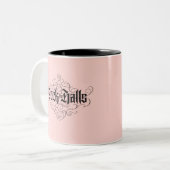 Deck die Hallen Moderne Weihnachten Rosa Schwarz Zweifarbige Tasse (Vorderseite Links)