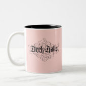 Deck die Hallen Moderne Weihnachten Rosa Schwarz Zweifarbige Tasse (Links)