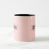 Deck die Hallen Moderne Weihnachten Rosa Schwarz Zweifarbige Tasse (Mittel)