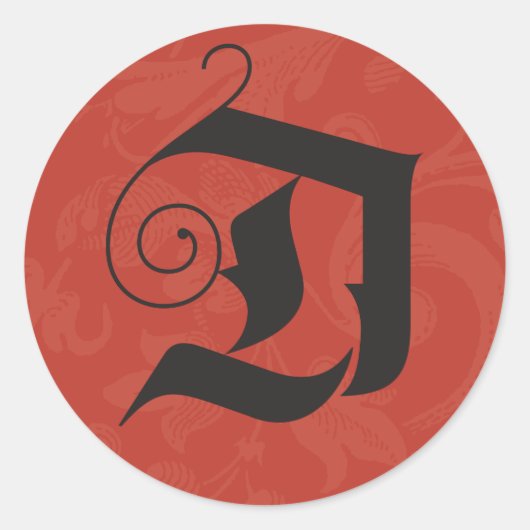 Deck die Hallen Monogram D Weihnachtskalligraphie Runder Aufkleber (Vorderseite)