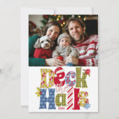 Deck die Hallen Patchwork Familie Foto Weihnachten (Vorderseite)