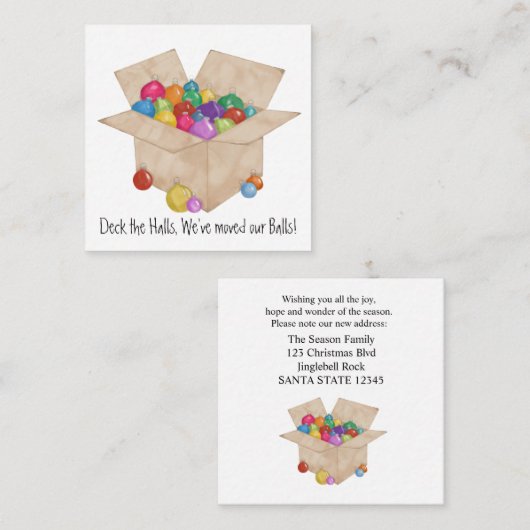 Deck die Hallen, wir haben unsere Bälle verschoben Begleitkarte (Vorne/Hinten)