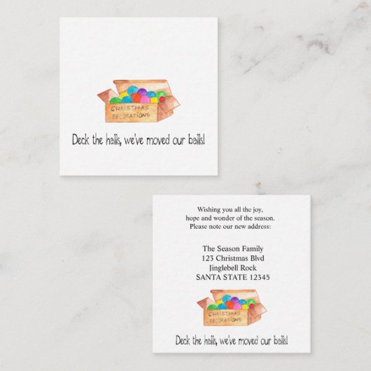 Deck die Hallen, wir haben unsere Bälle verschoben Begleitkarte (Vorne/Hinten)