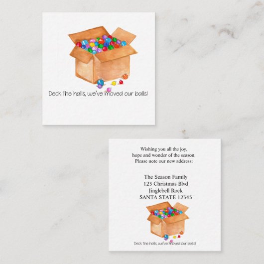 Deck die Hallen, wir haben unsere Bälle verschoben Begleitkarte (Vorne/Hinten)