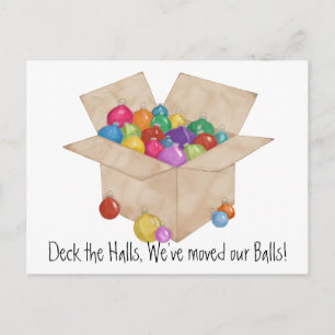Deck die Hallen, wir haben unsere Bälle verschoben Postkarte
