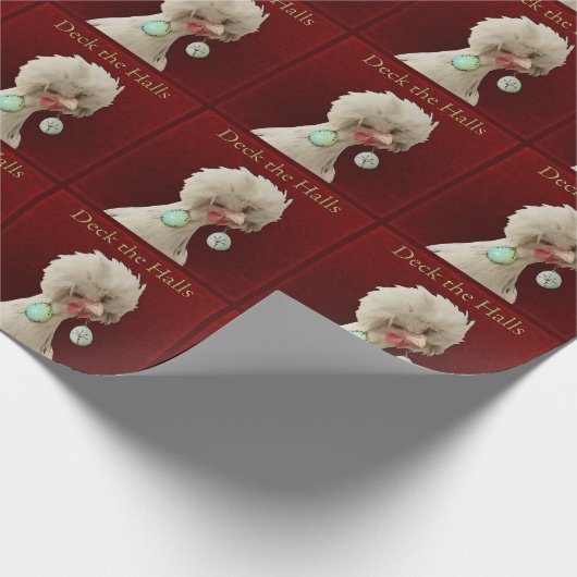 Deck die Halls Hühnergeschenk-Wrap Geschenkpapier (Ecke)