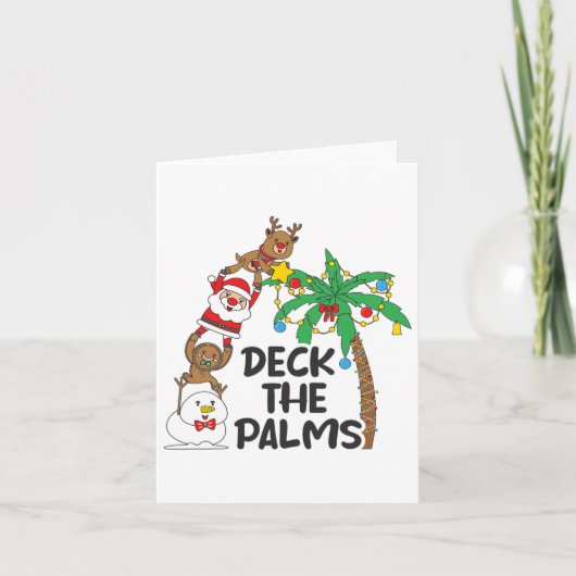 Deck die Palme Weihnachten im Juli Weihnachten Män Karte (Vorderseite)