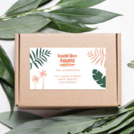 Deck die Palmen hellen farbenfrohen Weihnachten Adressaufkleber