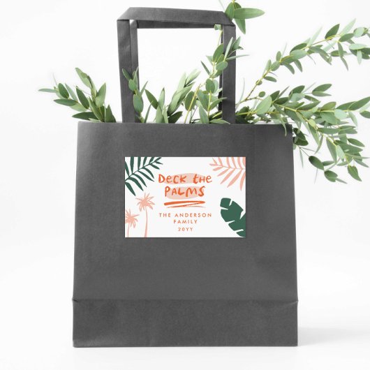 Deck die Palmen Weihnachten tropischen modern Rechteckiger Aufkleber