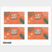 Deck die Palmen Weihnachten tropischen modern Rechteckiger Aufkleber (Blatt)