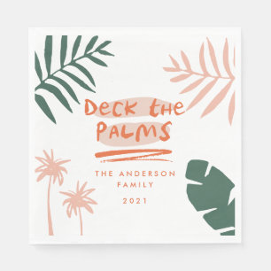 Deck die Palmen Weihnachten tropischen modern Serviette