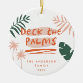 Deck die Palmen Weihnachten tropisches modernes Fo Keramik Ornament (Vorne)