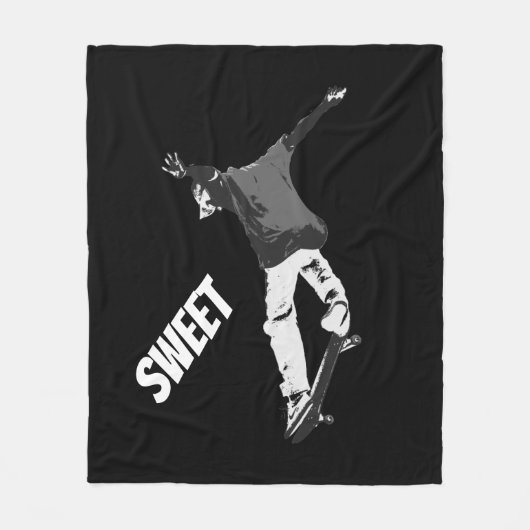 "Deck Drehend" Skateboarding-Station Fleecedecke (Vorderseite)