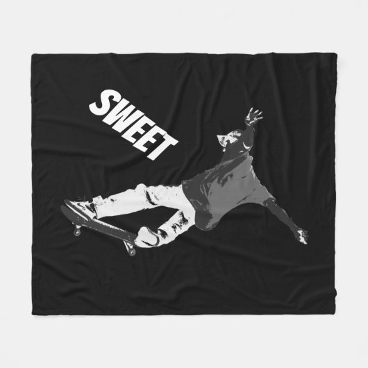 "Deck Drehend" Skateboarding-Station Fleecedecke (Vorderseite (Horizontal))