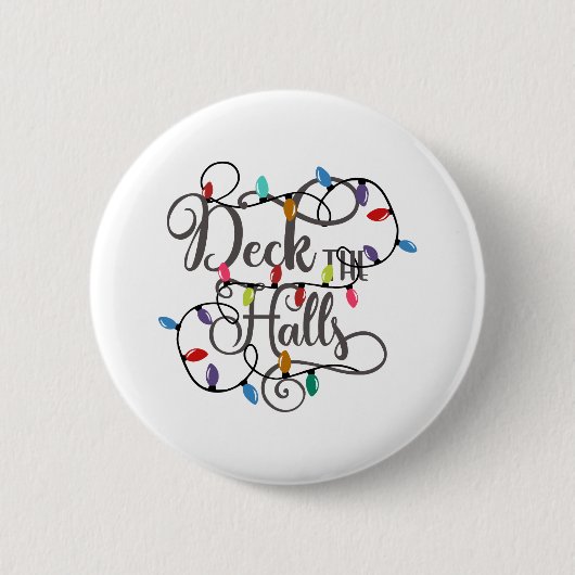 Deck Hallen Weihnachten Button (Vorderseite)