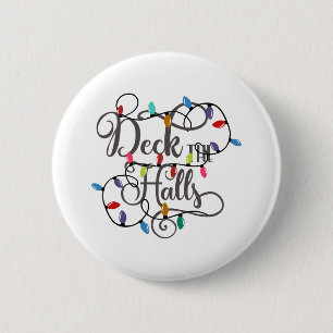 Deck Hallen Weihnachten Button